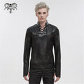 Devil Fashion Man Black Gothic Punk Daily Wear Long Sleeve Drawstring T-shirt
