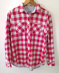 Coen Daily Clothing Tokyo Men Shirt Large Red White Plaid Checkered Long Sleeve