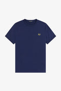 🔵Fred Perry Cotton Plain Ringer T-Shirt M3519 Navy Blue 215 Mens New SS26