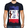 Iowa Flag State Grunge Mens T-Shirt Iowan T-Shirt