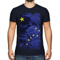 Alaska State Grunge Flag Mens T-Shirt Alaska Shirt Jersey Gift