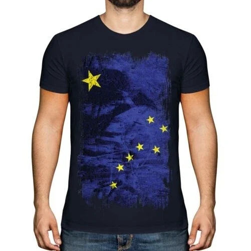 Alaska State Grunge Flag Mens T-Shirt Alaska Shirt Jersey Gift
