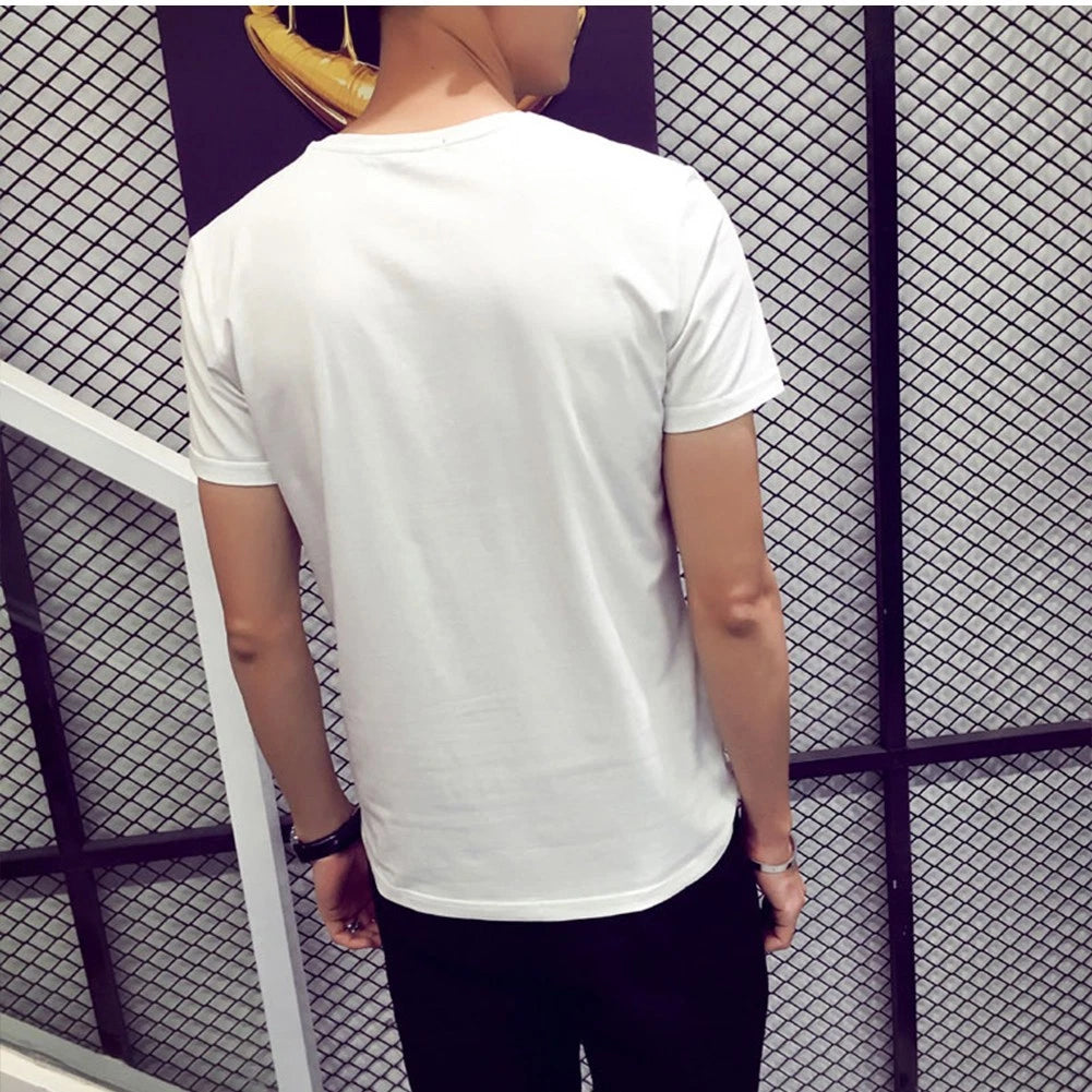 Casual Men T Shirt Short Sleeve with Loose Design for Comfortable Wear