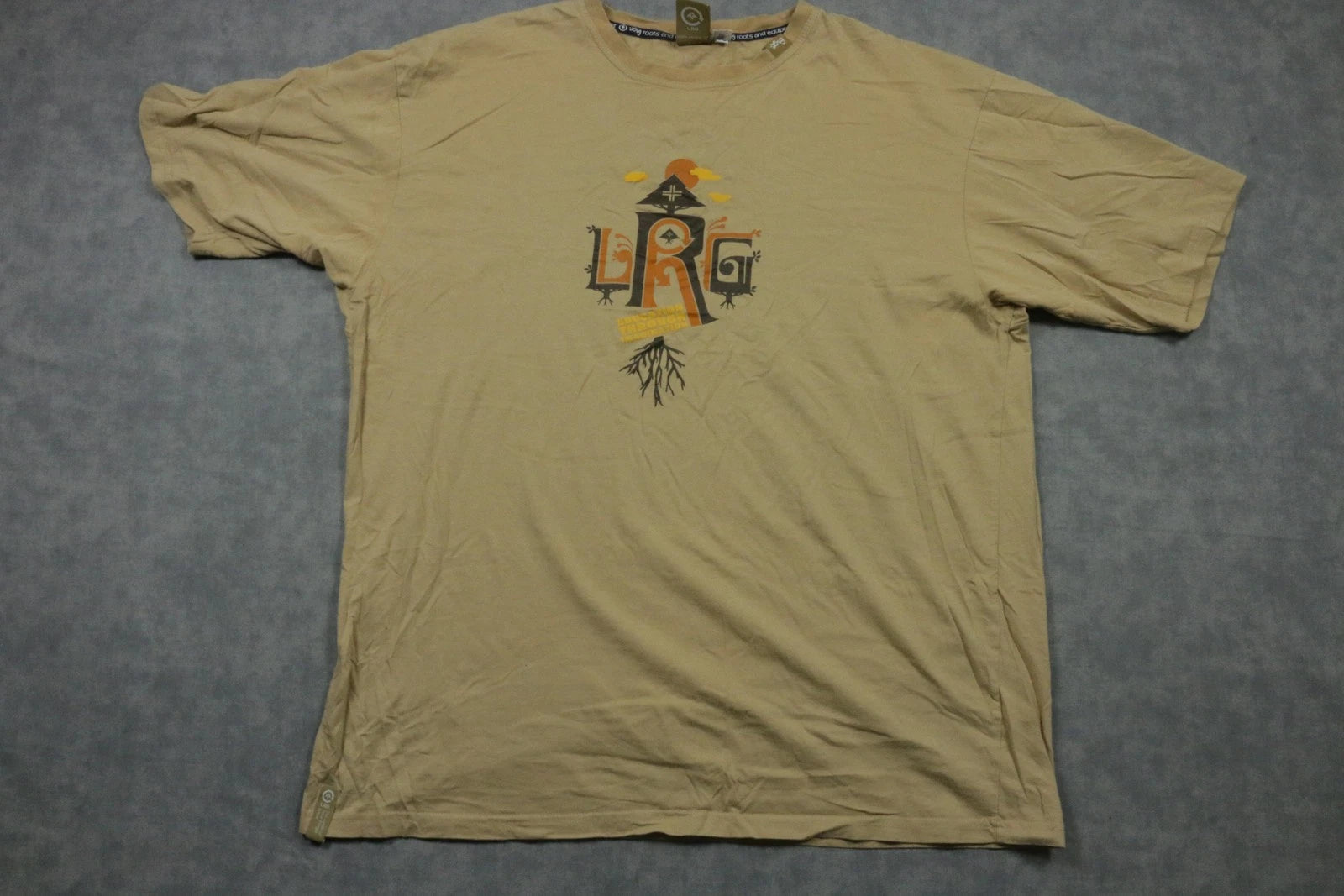 LRG Shirt Mens 3XL Tan Education Through Imagination Graphic Tee Streetwear