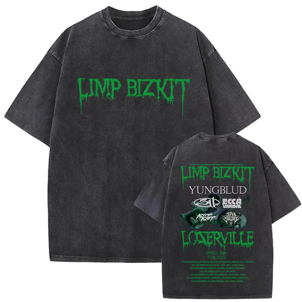 Limp Bizkit Style Graphic T Shirt Nu Metal Vintage Cotton Grunge Band Tee S-3XL