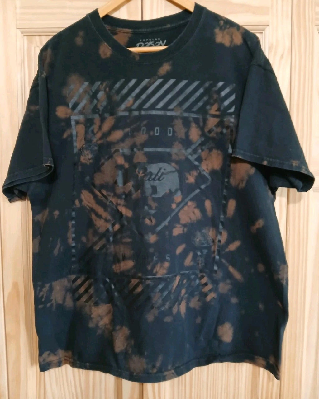 Popular Poison Good CALI Vibes Tye Dye T Sz XL Blk Graphics Grunge Y2K Hip-Hop