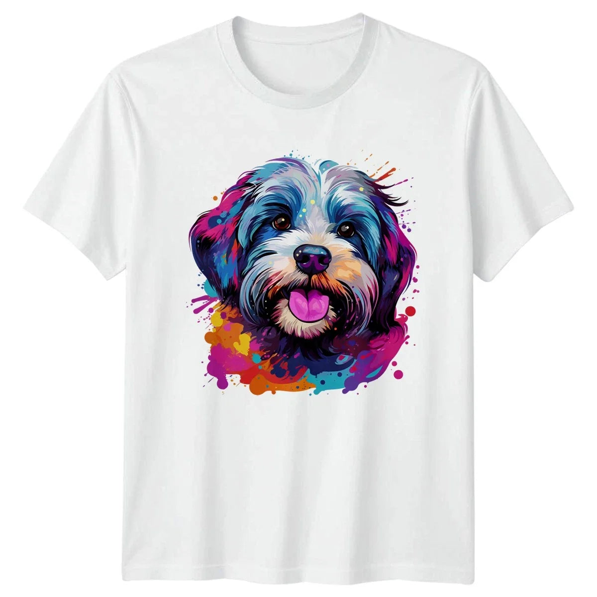Colorful Dog Face T-Shirt Pet Portrait Dogs Gift For Him And Her