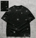 New Men Luxury Sequin Glitter Fashion Black Rivet T-Shirt High Quality