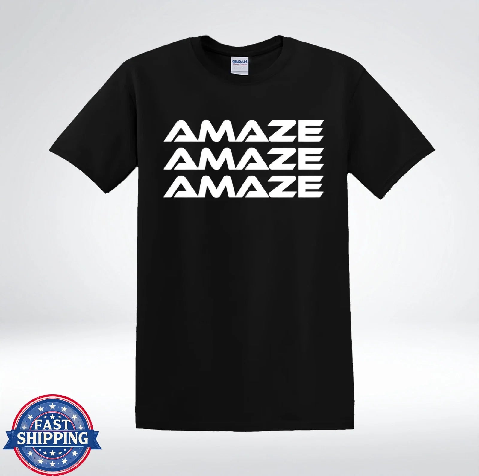 Amaze Amaze Amaze Minimalist Typography Graphic Funny Quote T-Shirt