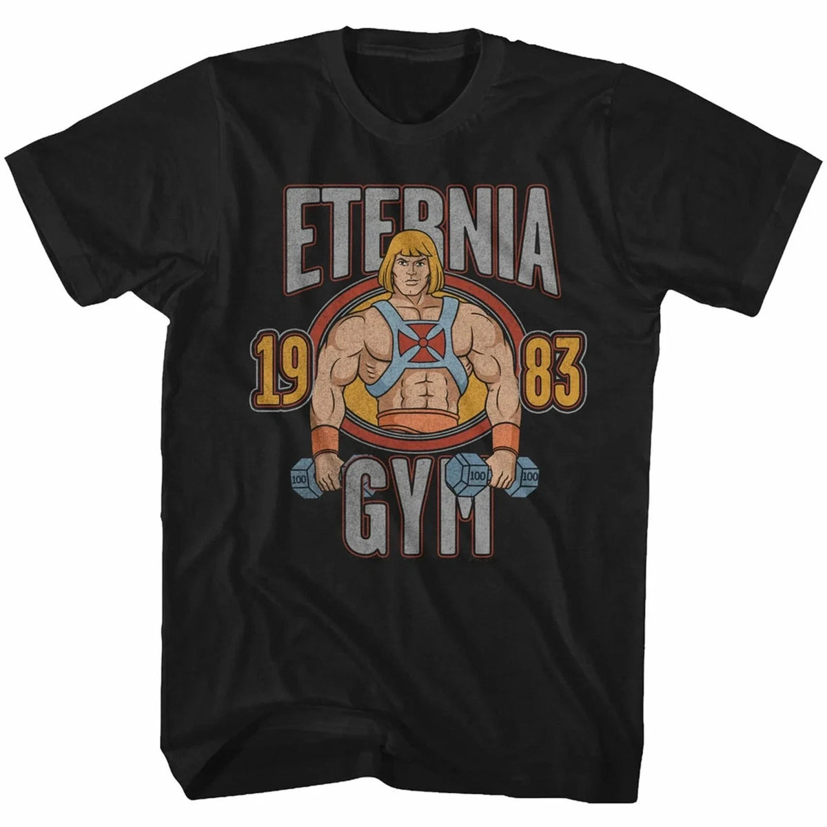 Masters of The Universe Cotton T-Shirt He-Man Eternia Gym 1983 Anime Cartoon Tee