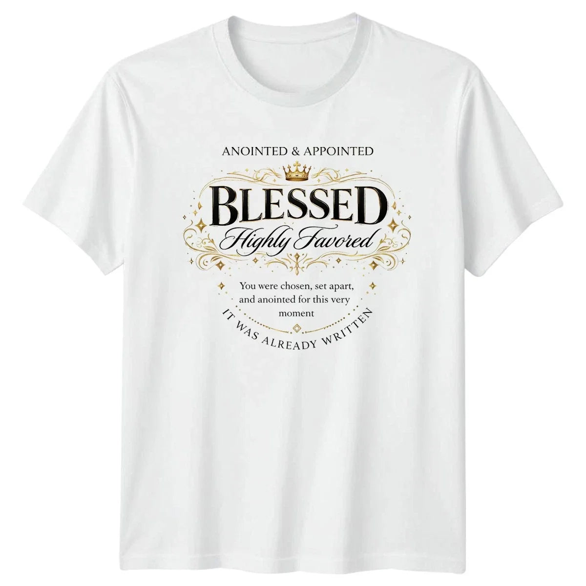 Blessed Highly Favored Anointed T-Shirt Christian Faith Christmas Gift