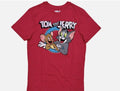 NEW MENS TOM AND JERRY CARTOON DISTRESSED SHORT SLEEVE T-SHIRT RED S M L XL 3X