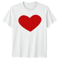 Red Heart Simple Love Symbol T-Shirt Minimalism Romance Valentine Day