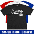 Camaro 69 Script T-Shirt | 1969 Z28 SS RS Muscle Sports Classic Car Jersey Tee