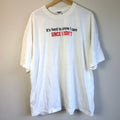 Y2K Humor Graphic Tee Mens XXL White Sarcastic Slogan Heavyweight Cotton T-Shirt