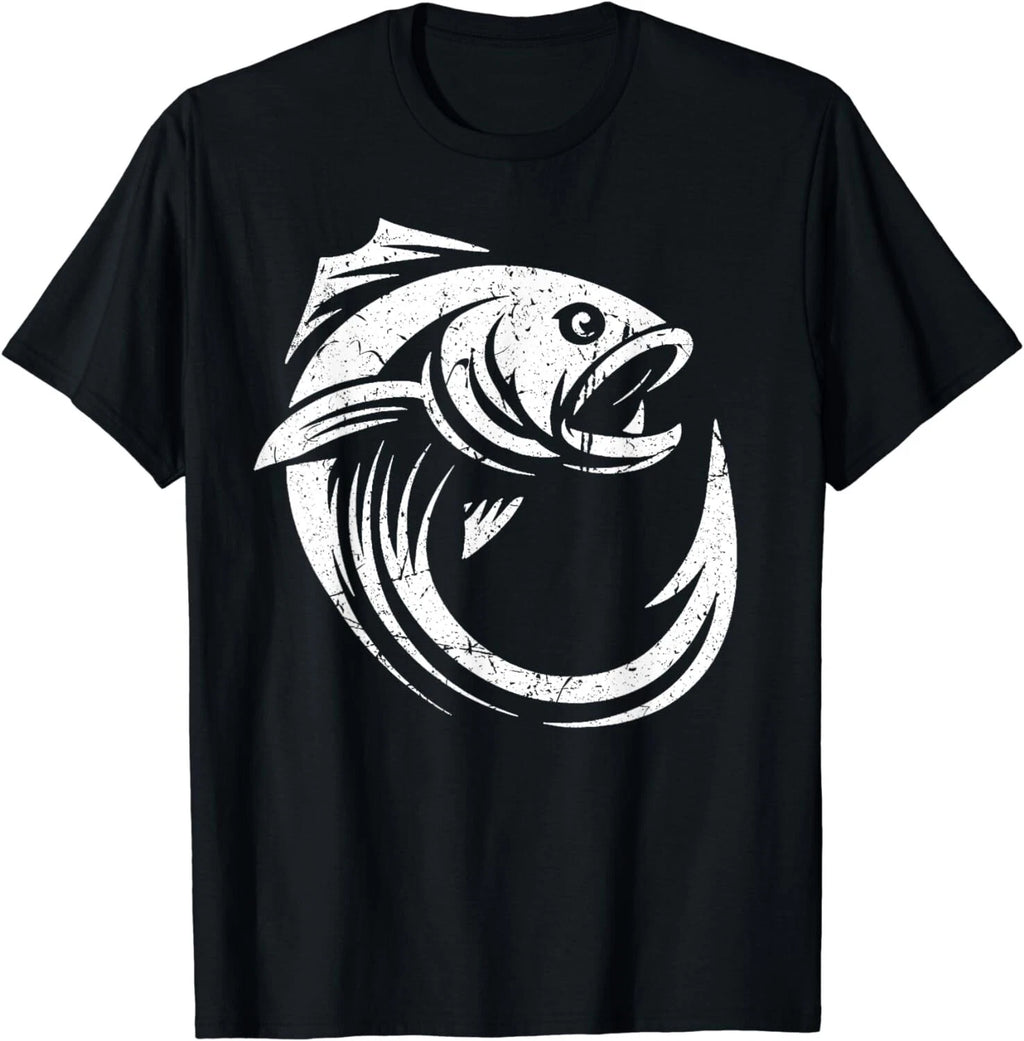 Fish Hook Minimal Artwork Angler's Simple Line Fishing Lover Unisex T-Shirt
