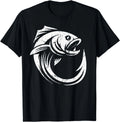Fish Hook Minimal Artwork Angler's Simple Line Fishing Lover Unisex T-Shirt