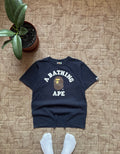 A Bathing Ape Bape Big Logo Streetwear Monkey Blue T-shirt Size S Men's