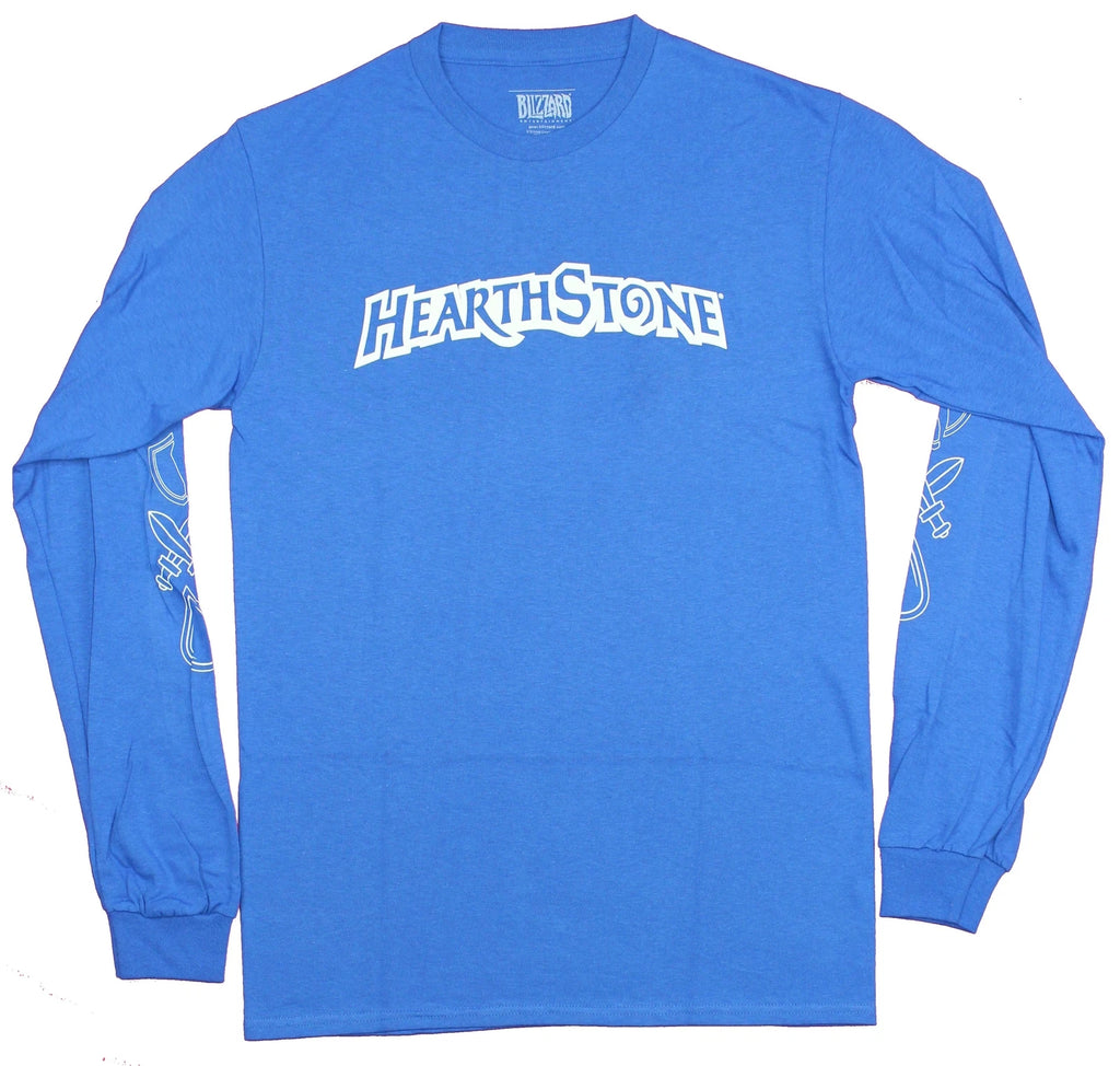 Hearthstone Mens Long Sleeve T-Shirt - Simple Name Logo Symbol Sleeves