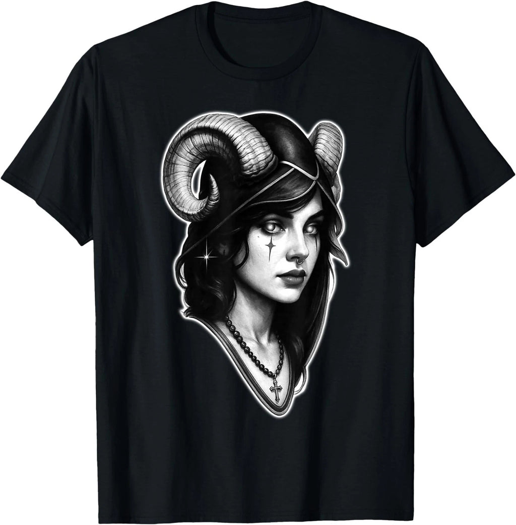 Lilith Priestess Goddess Aries Sagittarius Cute Goth Girl T-Shirt
