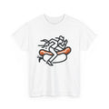 Unisex Adult T Shirt Funny Cowboy Riding Hot Dog Minimalist Design 4th America