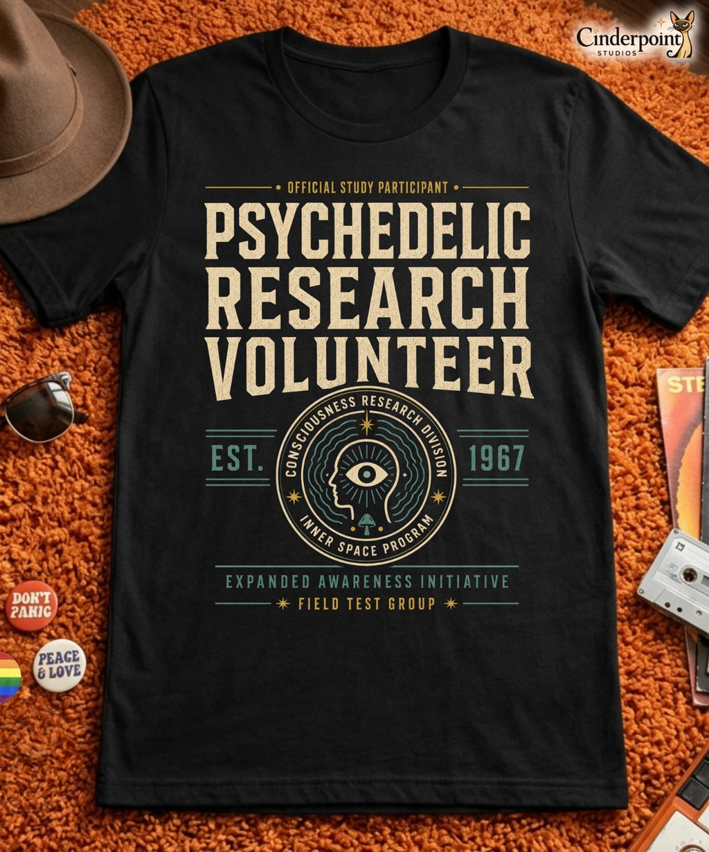 Psychedelic Research Volunteer T-Shirt Consciousness LSD Shroom DMT Tee XS-5XL