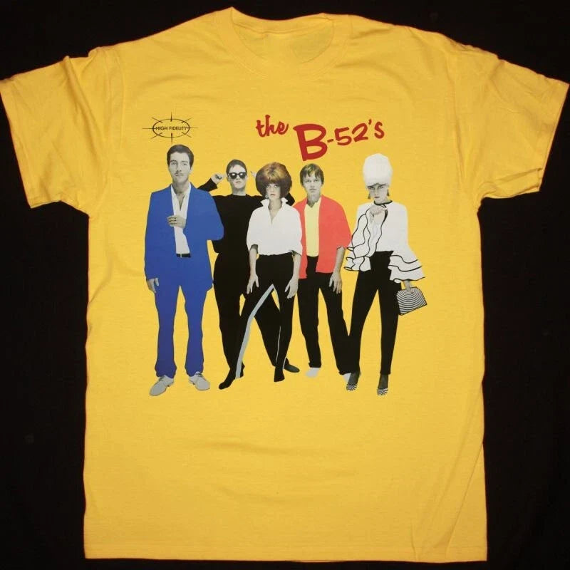 The B-52's band Men T-shirt Yellow Unisex Tee All Sizes S-5XL 2F594