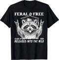 Cute Feral and Free Class of 2026 Funny Raccoon Graduation T-Shirt