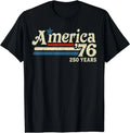 America 76 Retro 250 Years 1776 2026 250th Anniversary USA T-Shirt