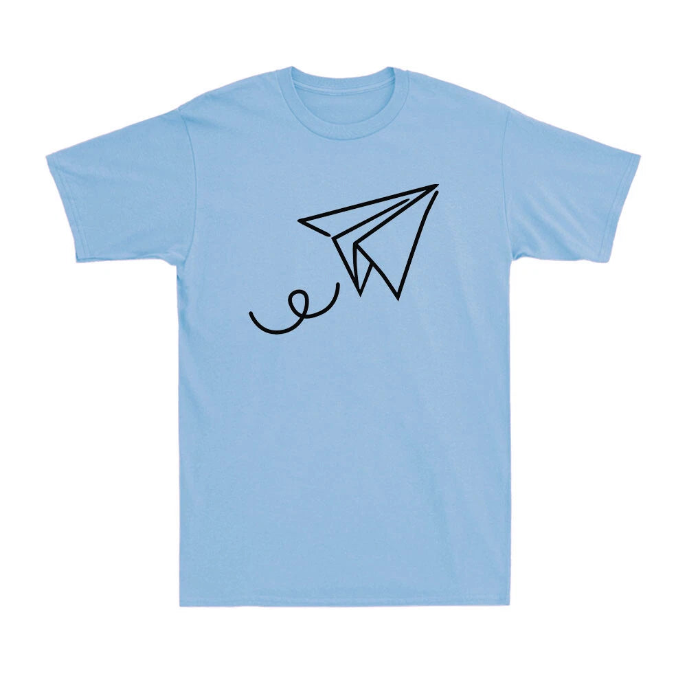 Summer Casual Paper Plane Print Simple Paper Airplane Novelty Men's T-Shirt