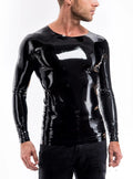 Latex T-shirt O Neck Long Sleeve No Zipper Short Sleeves Slim 0.4mm
