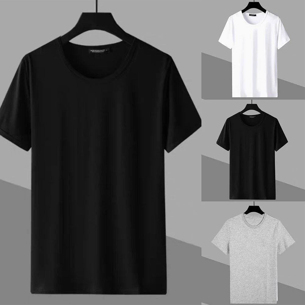 Men's Simple and Classic Solid Short Sleeve T Shirt Casual Summer Style