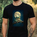 Mens Frog at Full Moon Motif Cotton T-Shirt Size XS to 5XL