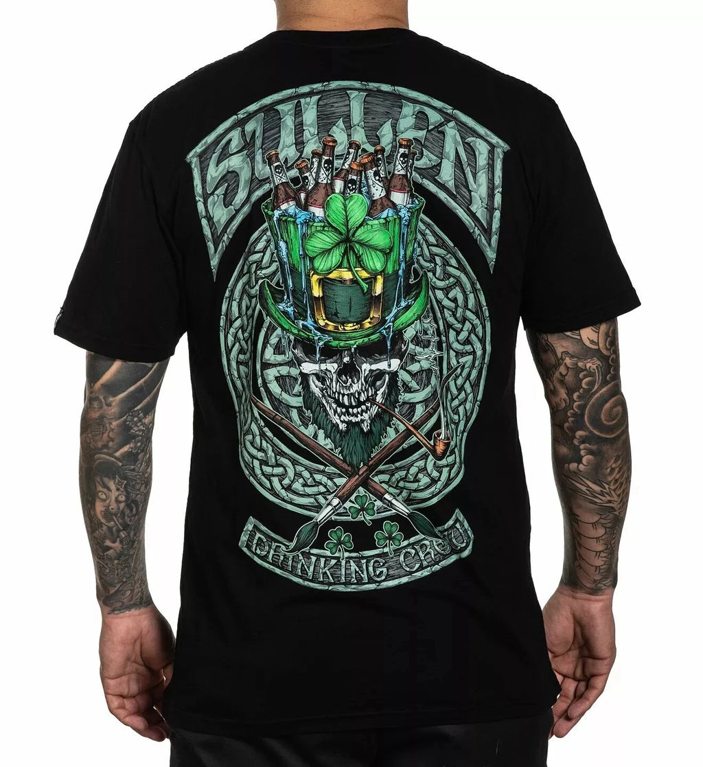 Mens Sullen Art Co Brew St Patrick Day Drinking Crew Tattoo Tee T-Shirt S-XL