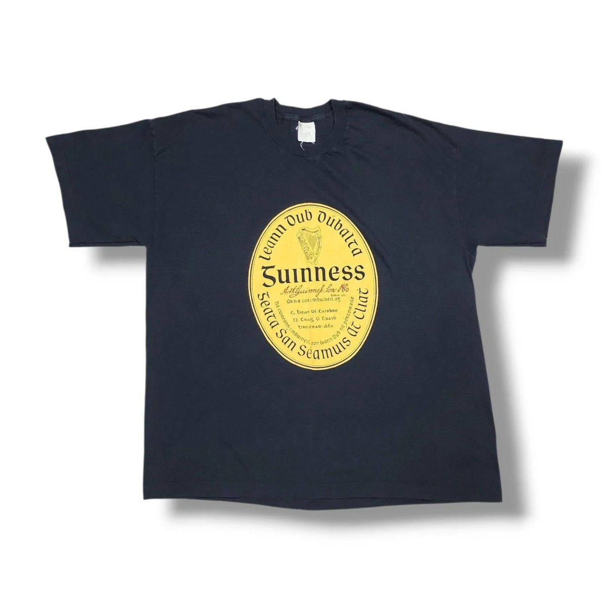 Vintage Guinness Beer Dublin Ireland Made Black Screen Stars T-Shirt Men's 2XL