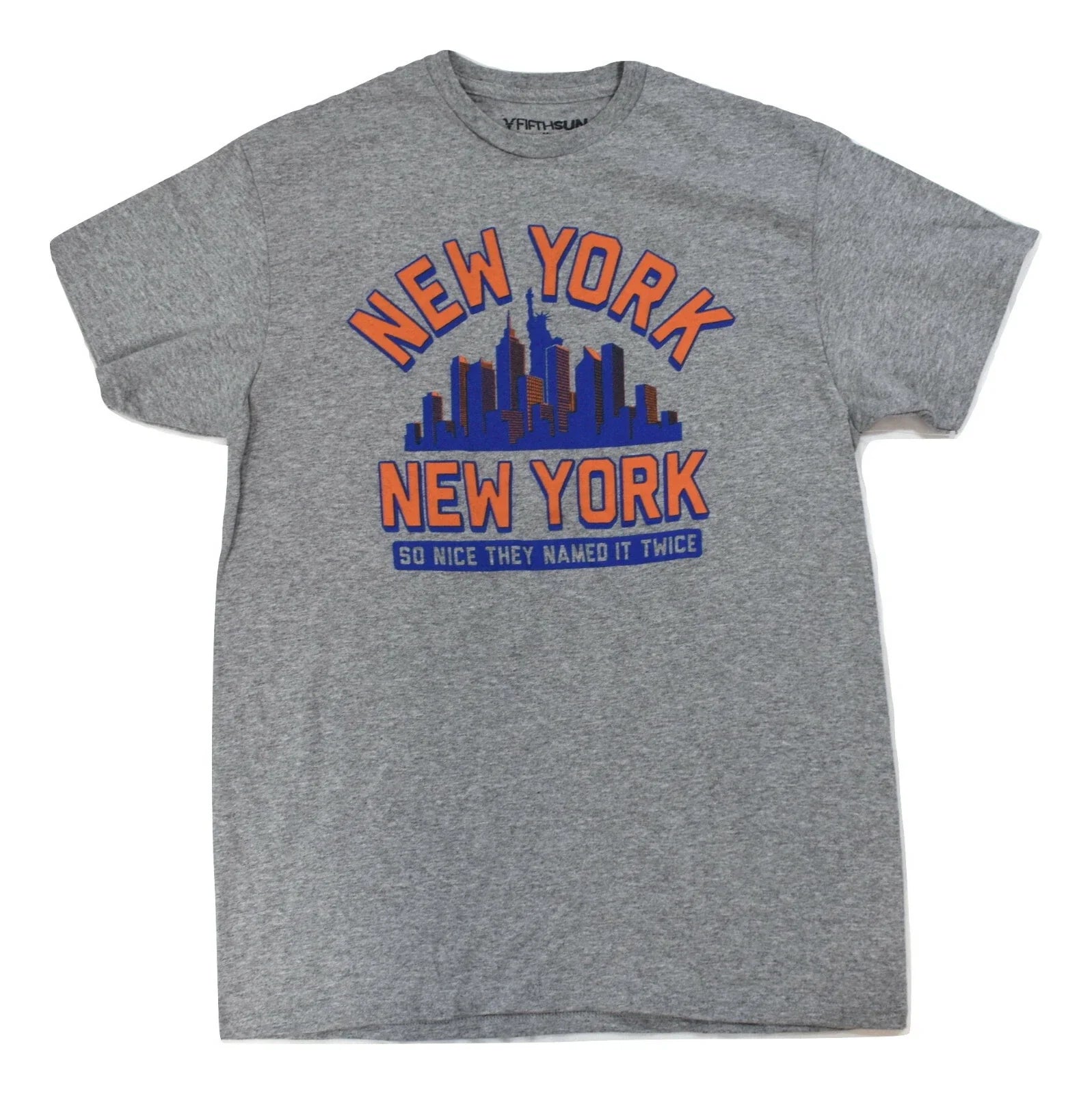 Fifth Sun Mens New York The City So Nice They Named It Twice Gray Shirt New S-XL