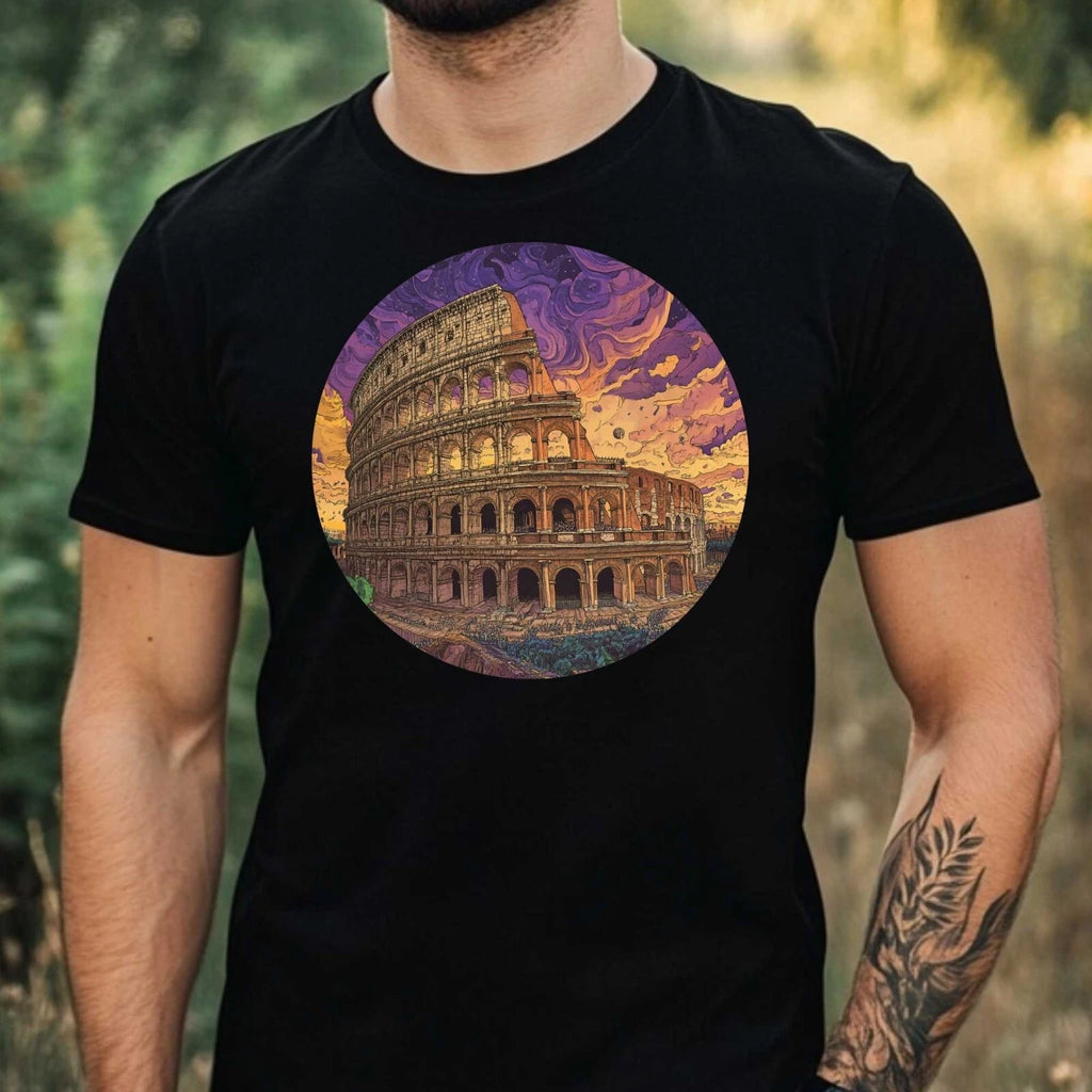 Mens Colosseum Illustration Motif Cotton T-Shirt Size XS to 5XL