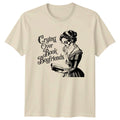 Crying Over Book Boyfriends Womens T-Shirt Gothic Reading Romance Novel