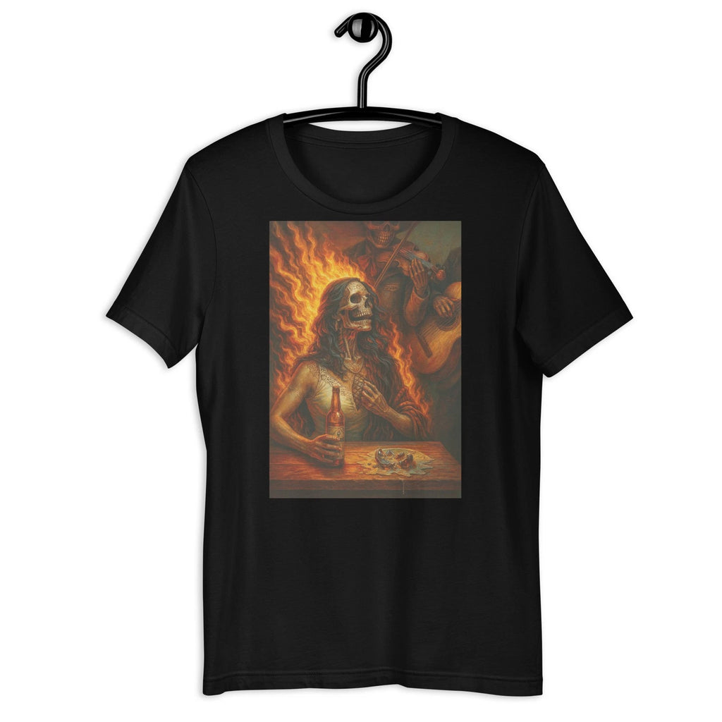 Mariachi Skeleton Woman T-Shirt Gothic Mexican Skull Art Graphic Tee