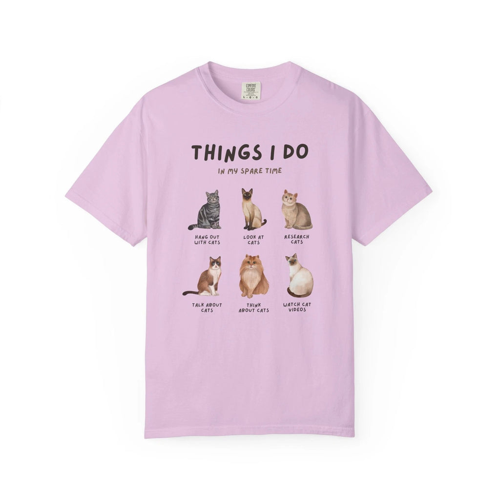 Cat Illustrations T-shirt | Cute Cat Chart Tee, 100% Cotton, Cat Lovers Tee