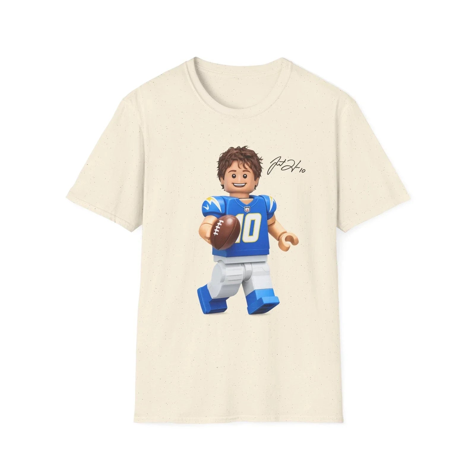 Justin Herbert Signature Los Angeles Chargers Lego Figure T-Shirt Unisex