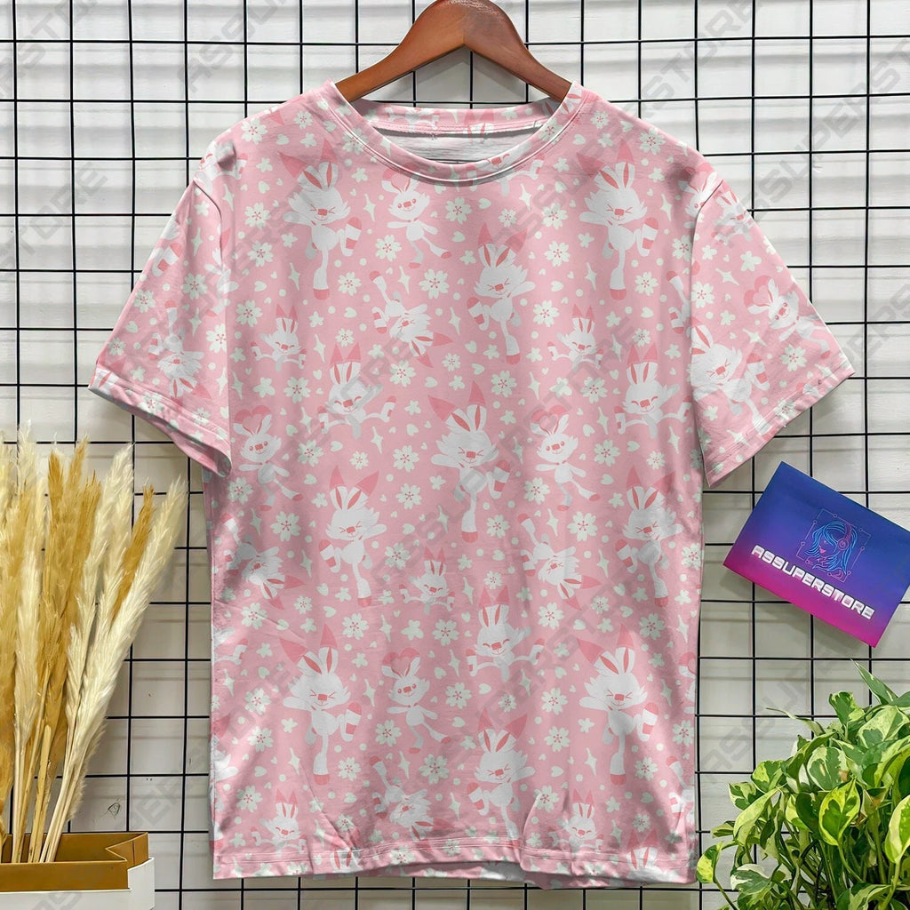 Scorbunny Cute Pink Tshirt Designs for Men Women, Scorbunny Japanese Trendy Tshi
