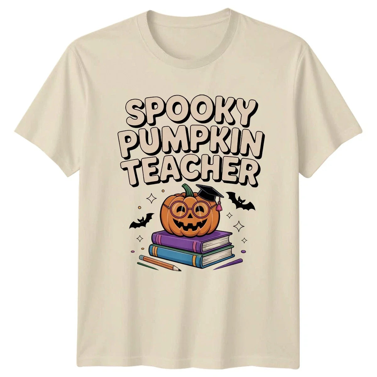 Spooky Pumpkin Teacher T-Shirt Halloween Teacher Gift For Him And Her