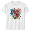Womens T-Shirt 4th of July Floral Patriotic Independence Day Gift For Her
