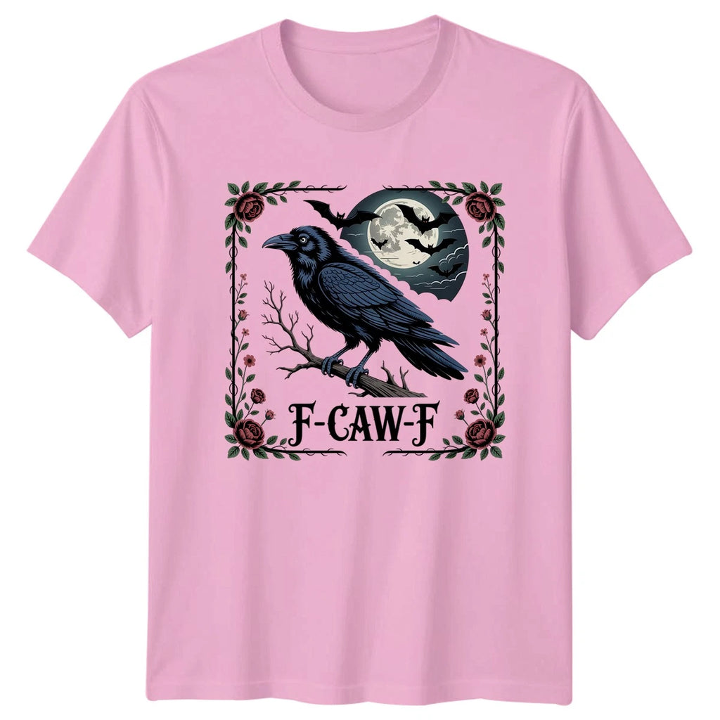 F-Caw-F Raven Gothic Moon Bats Birds Mens Womens Graphic Tee