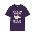 Farmhouse Style Women's T-Shirt Home This Mama Runs on Coffee Chicken Lover Gift