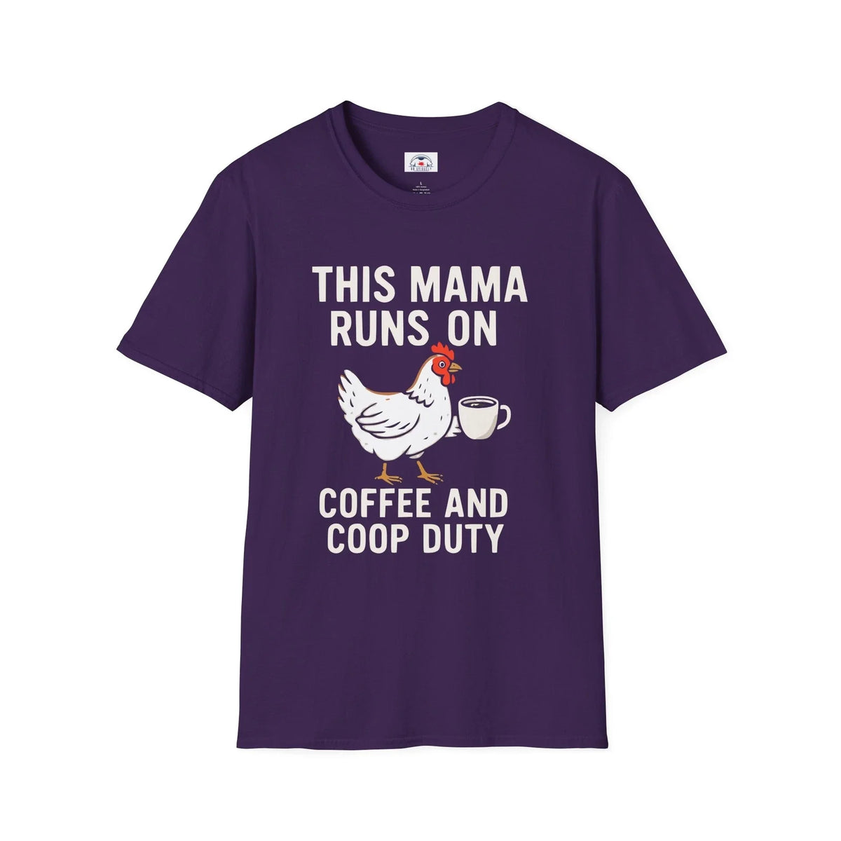 Farmhouse Style Women's T-Shirt Home This Mama Runs on Coffee Chicken Lover Gift