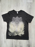 Y2K Vertex Apparel Men's Black Rhinestone Cross Graphic Short Sleeve T-Shirt