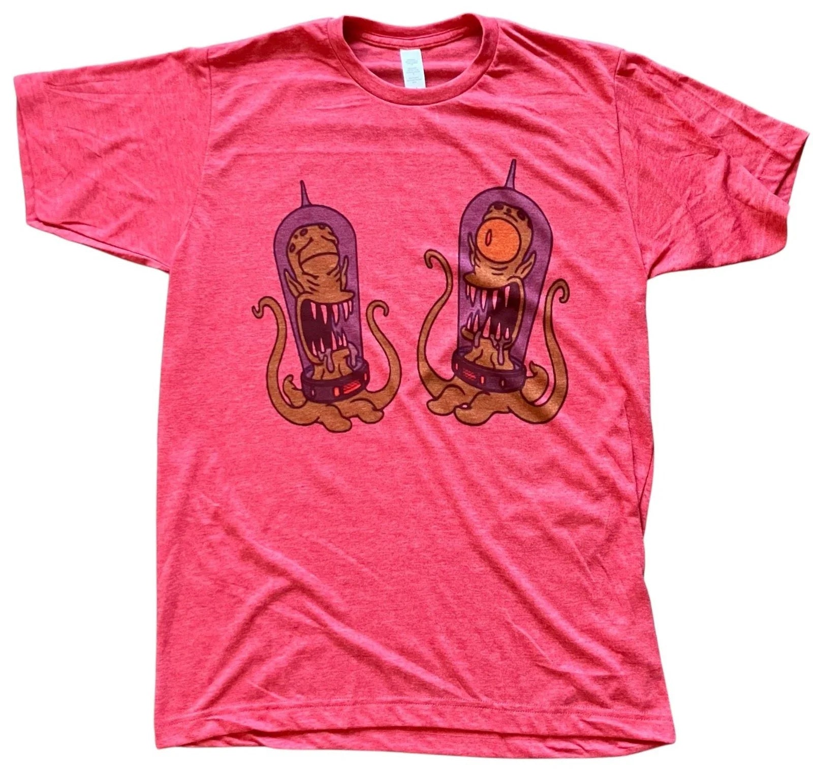 The Simpsons Kang & Kodos Retro Vintage Style T-Shirt Red Soft Style Gift Idea