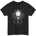 Gothic Skull T Shirt Biomech Dagger Graphic Tee Occult Skeleton Dark Aesthetic
